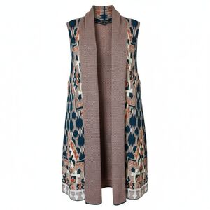 New Directions Soft Knit Patterned Boho Vest Size XL NWT $48